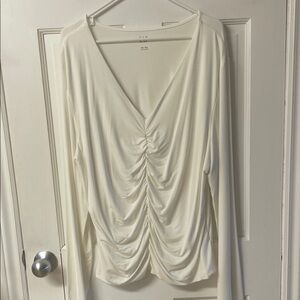 GAP Cream Ruched Blouse